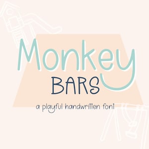 Monkey Bars, linda fuente manuscrita para Cricut, escritura a mano divertida para Goodnotes, Procreate, SVG