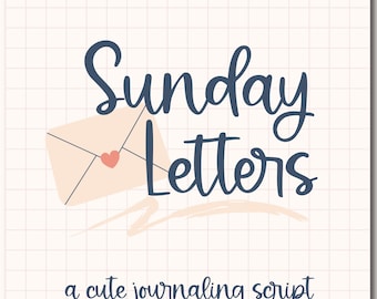 Sunday Letters, Cute Handwritten Font for Cricut, Cursive Handwriting for Goodnotes, Procreate, SVGs, Script for Wedding Decor, Journaling