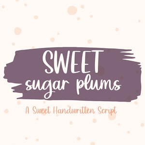 Ciruelas dulces, linda fuente manuscrita navideña, escritura cursiva para Goodnotes, Procreate, SVG, fuente de escritura para decoración navideña