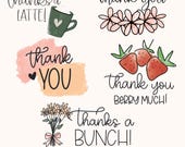 Thank You Tags SVG Bundle, Cute Thank you SVG files for Cricut, Thank you Note, Business Stickers, Thank you cards Business PNG Sublimation