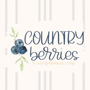 Country Berries, fuente manuscrita de estilo rústico para Cricut, escritura cursiva linda, escritura a mano de estilo rústico para Goodnotes, SVG, Procreate