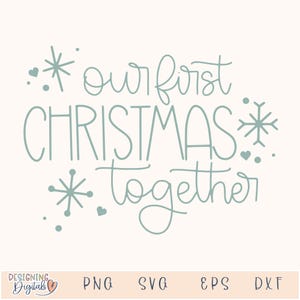 Ons eerste kerst samen SVG-bestand voor Cricut, leuke vakantie-png voor sublimatie, ornamentaandenkens en meer, ontwerp voor pasgetrouwde kerst