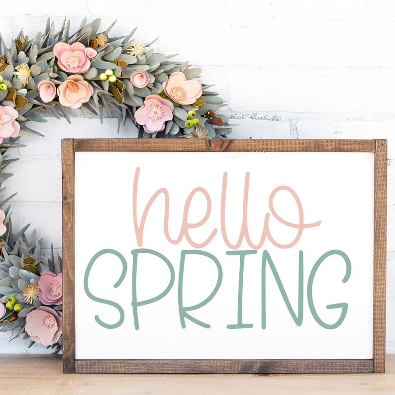Happy Spring Cursive Darling Spring, Cute Handwritten Font for Cricut, Cursive Handwriting ...