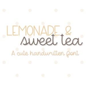 Limonada y té dulce, linda fuente manuscrita para Cricut, escritura cursiva para Goodnotes, Procreate, SVG, lindas letras manuscritas