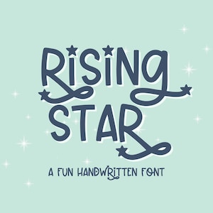 Rising Star, fuente manuscrita con estrellas para Cricut, linda escritura a mano con estrellas para Goodonotes, Procreate, SVG