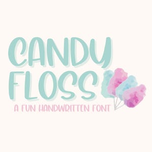 Candy Floss, Cute Handwritten Font for Cricut, Fun Handwriting Font, Cute Goodnotes Lettering