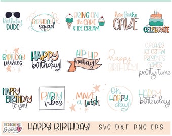 Happy Birthday SVG Bundle, Birthday Squad SVG, Birthday Girl SVG, Its my birthday svg, Birthday Boy svg