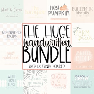 Riesiges handgeschriebenes Schriftpaket für Cricut, kursive Handschrift, niedliche Schriftzüge für Goodnotes, Procreate, SVGs, Hochzeitsdeko, Bauernhaus
