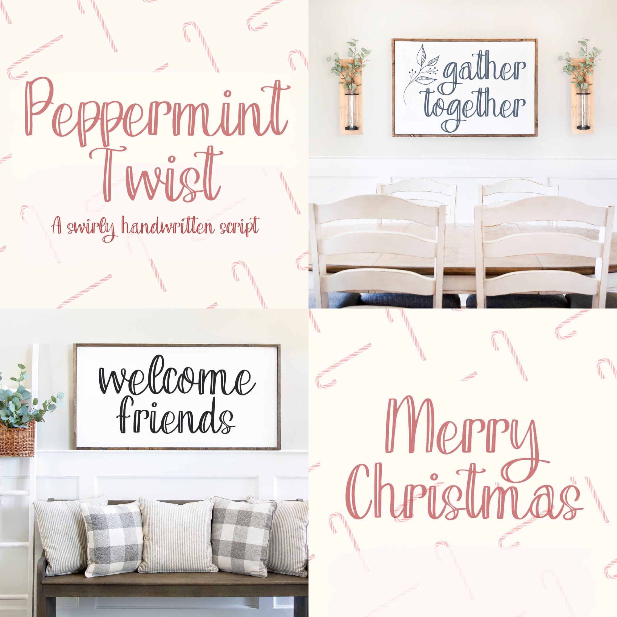 Holiday Handwritten Font Bundle for Cricut, Cute Christmas Handwriting ...