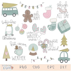 Pacchetto SVG di Natale pastello, file SVG del primo Natale del bambino per Cricut, simpatico bastoncino di zucchero PNG per magliette, sublimazione, adesivi e altro ancora