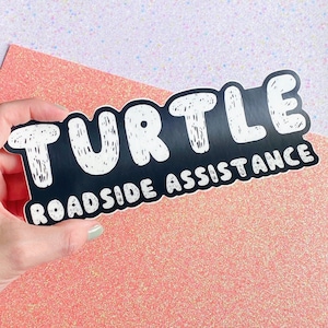 Assistenza stradale tartaruga, adesivo per paraurti, adesivo per paraurti con tartaruga, regalo tartaruga, grande adesivo in vinile