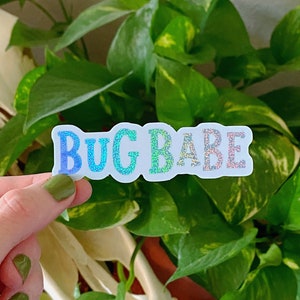 Bug Babe Vinilo Pegatina // Pegatina de brillo // Amante de los insectos // Regalo de insectos // Regalo de insectos // Entomología