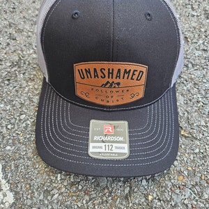Unashamed follower of Christ, Christian, Religious, Richardson 112, Trucker Hat, Leatherette Patch Hat, Snapback Hat