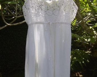 Angela - Nightgown with Embroidered Material - only available in the optional materials shown in listing