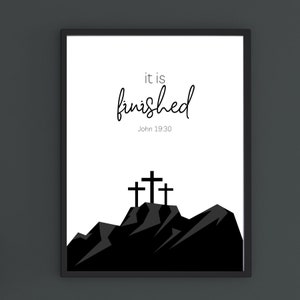 LENT WALL Decor, Christian Wall Art, Instant Download, Decor for Lent, Catholic Home Decor, Black and White Christian Art, Cross, Holy Week