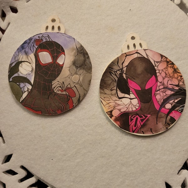 Mile Morales Spiderman (Peach Momoko Art) Comic Book Tree Ornament