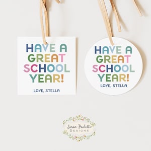 Zurück in der Schule Tags, haben ein tolles Schuljahr Set, treffen Sie den Lehrer Tag der offenen Tür, bearbeitbare Canva Vorlage Sofortiger Download BTS