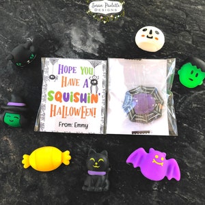 Halloween Party Favors, Squishy Classroom Favor, Halloween Student Gifts, Trunk or Treat, Non-Candy Trick or Treating Giveaway