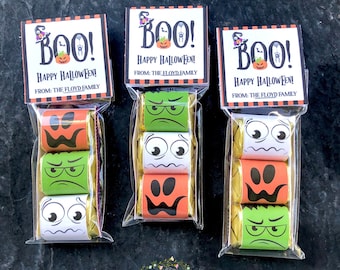 Halloween Chocolate Wrappers, Birthday Party Favor Nugget Gift Set, Monster Chocolate Wrapper Label, Trick or Treat, Editable Canva Template
