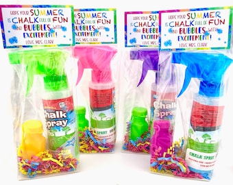 End of School Party Favors for Kids Classroom, Summer Gifts for Students, Chalk and Bubbles Bulk Teacher Gifts for Last Day of School