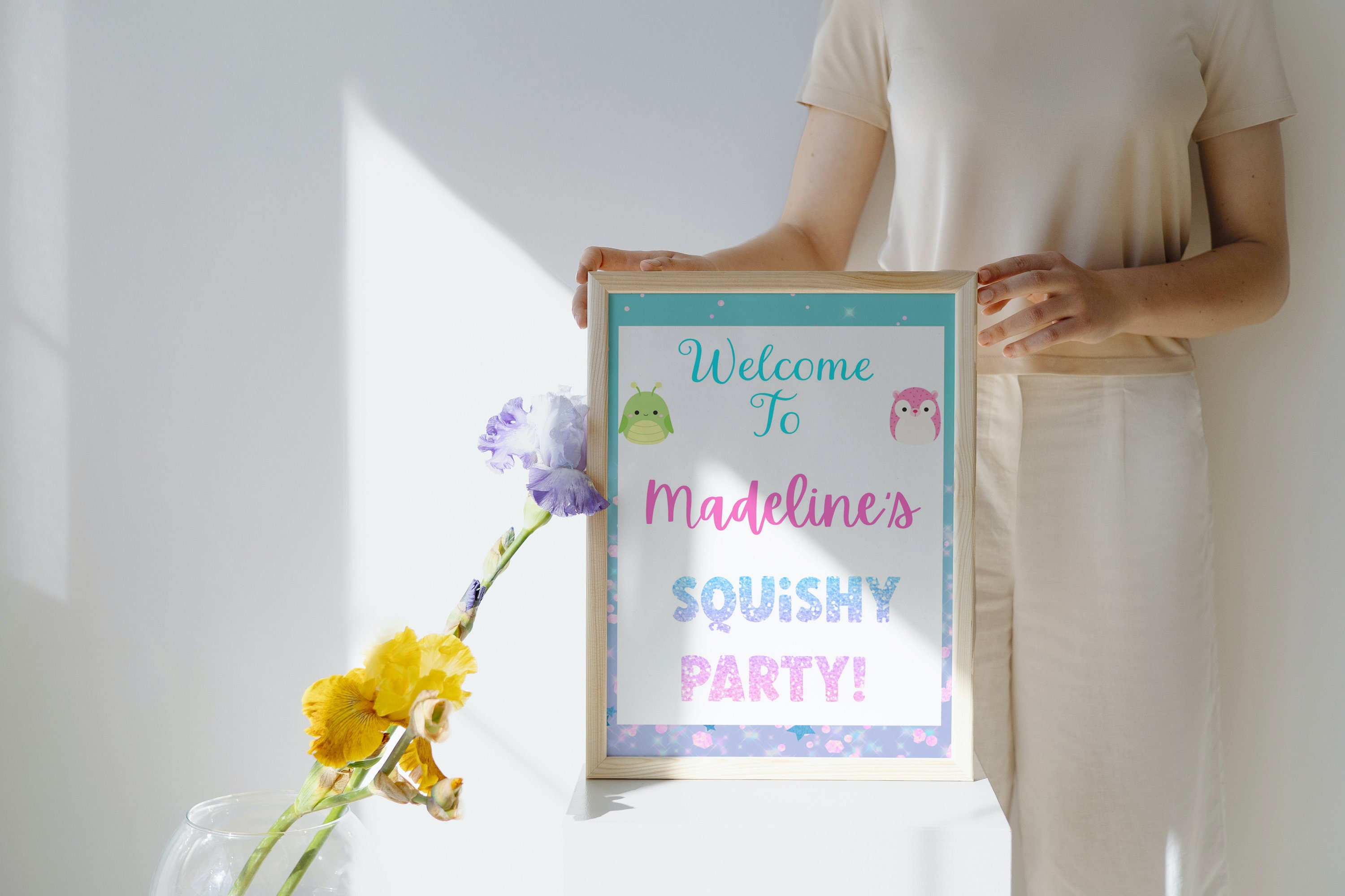 Sparkle Squishy Birthday Party Welcome Sign for Squishy Bday - Etsy
