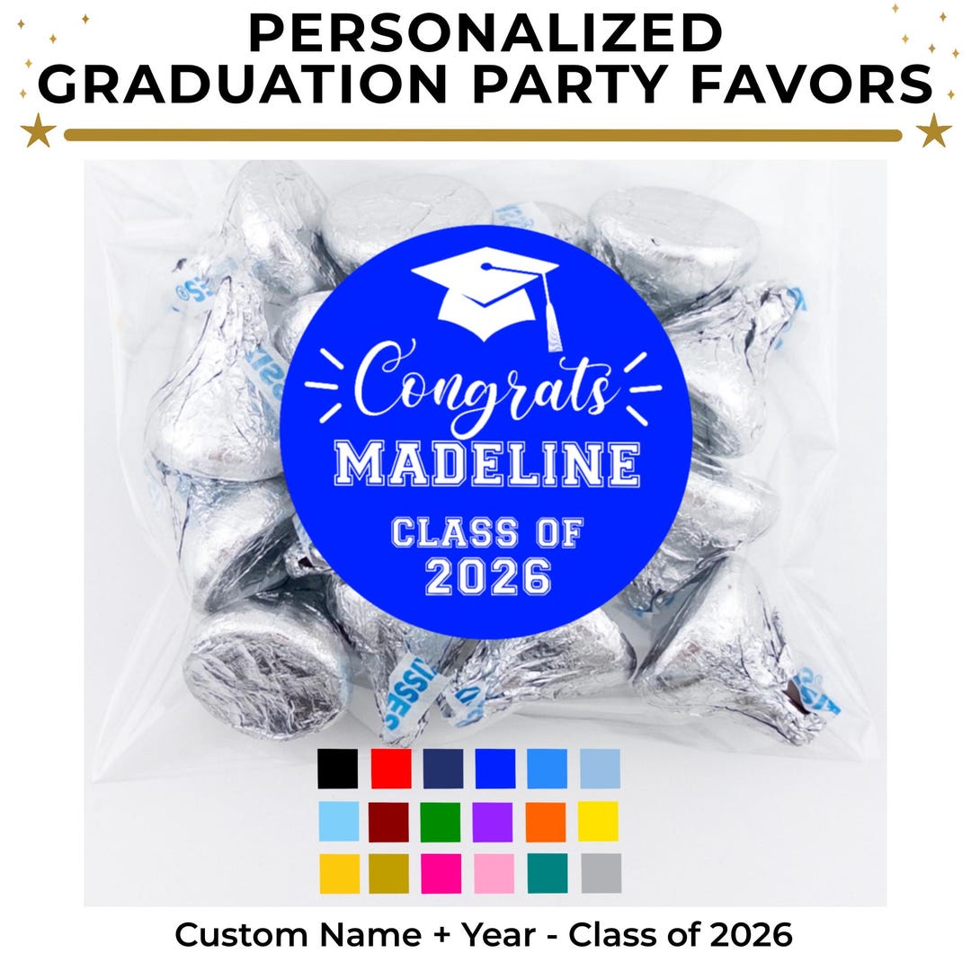Graduation Party Favors | Personalized Class of 2026 Stickers | Custom ...
