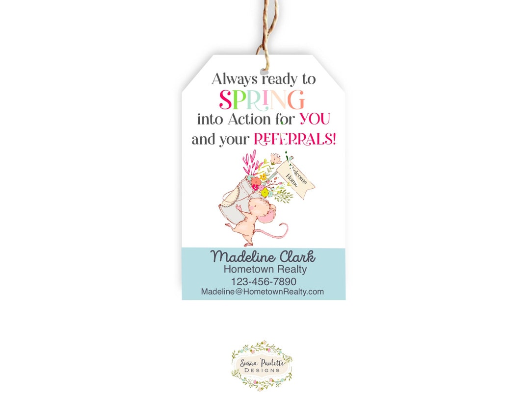 Realtor Tags Spring Pop by Tag, Ready to SPRING Into Action Realtor ...