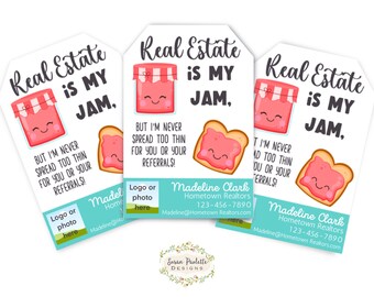 Real Estate Marketing Tags, Pop By Tag, Real Estate is my Jam, Realtor Mortgage Marketing, Business Digital Download Canva Template