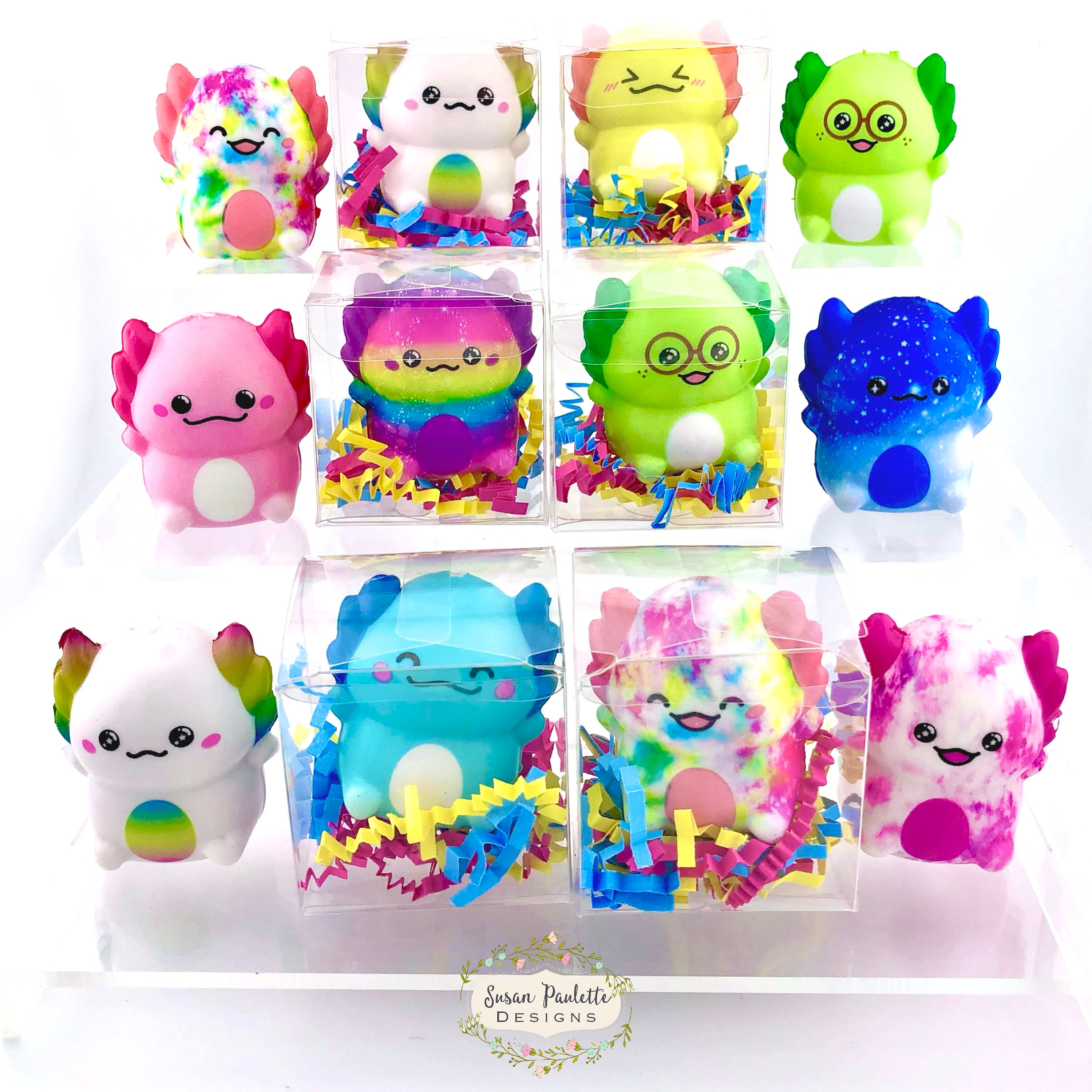 30 Pcs Axolotl Bath Toys - Pink Rubber Squeaky Float Toys For Pool Party Favors