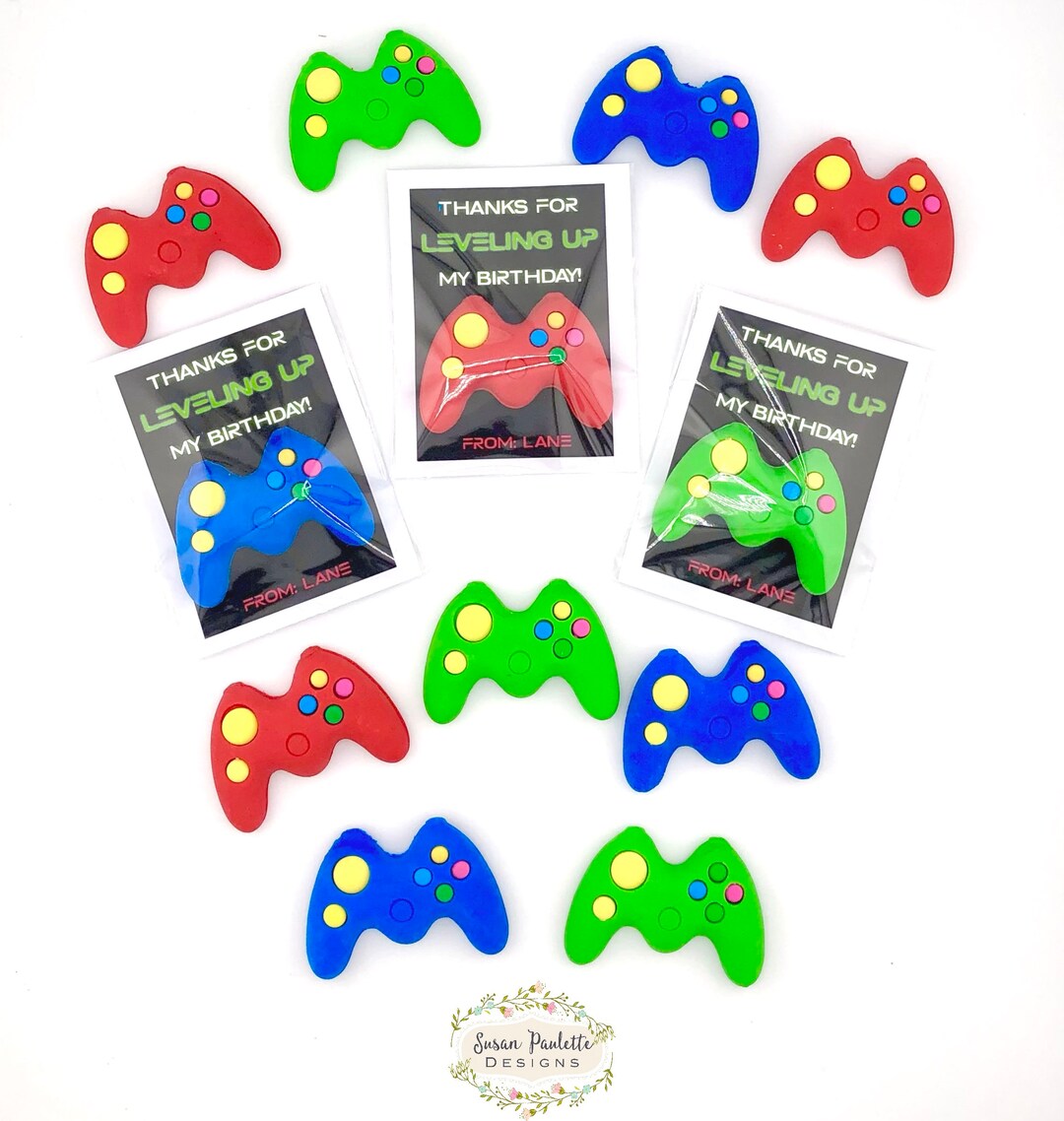 Video Game Birthday Party Favors, Gamer Controller Eraser Gift for