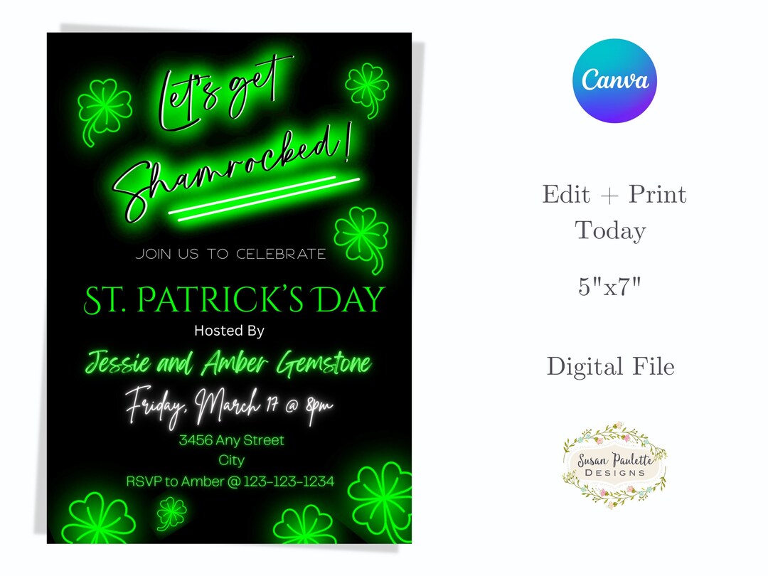 st paddys day party template