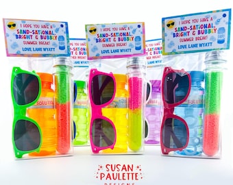 End of Year Gifts for Kids, Last Day of School Party Favor, Class Gift from Teacher, Classroom Goody Bags, Summer Break Sunglass Bubble Sand