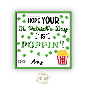 Membre de l'équipe Étiquette gourmande pour la Saint-Patrick Enseignant Employé appréciation Merci Téléchargement imprimable Personnel St. Patty's Day Toile modifiable