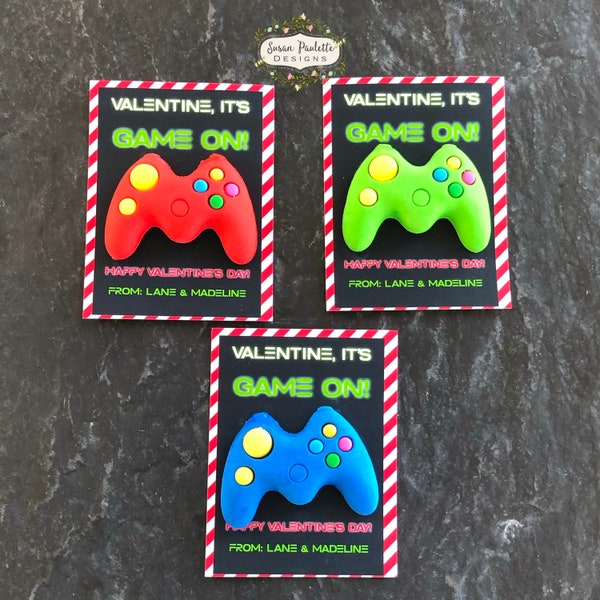 Video Game Valentine Party Favors, Gamer Controller Eraser Gift for Class, Teacher Gifts for Students, Bulk Non-Candy Treats