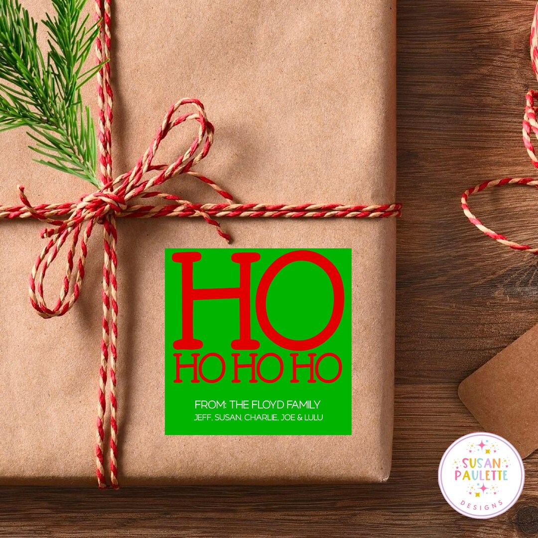 Personalized Christmas Gift Stickers, Custom Family Holiday Labels ...