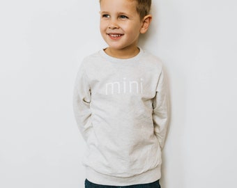 Mini toddler kids neutral minimal sweatshirt