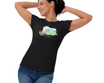 Verlieren Sie sich - entfliehen Sie mit Stil Frauen Baumwoll T-Shirt - Friedliche lesende Frau mit Naturhaar