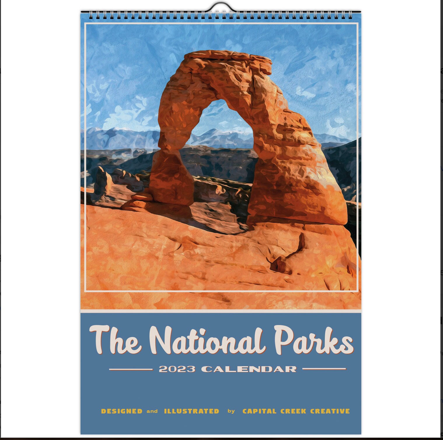 national-parks-artwork-2023-wall-calendar-adventure-travel-calendar