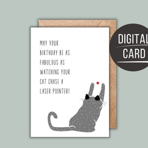 Funny Cat Lover Birthday Printable Card,Funny Cat Bday, Downloadable Cute Animal Meme Card for Crazy Cat Lady, Humorous Birthday Gift Cats