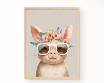 Farm Animal Nursery Prints, Farm Nursery Decor Baby Pig, Farm Baby Animals for Nursery Wall Art, PRINTABLE Nursery Art, Cute Farm Animal Art