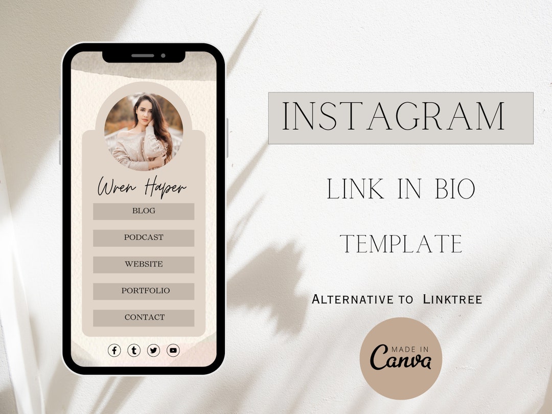 Instagram Link in Bio Template: Editable Canva Design (digital Download ...