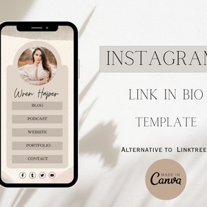 Plantilla de enlace en la biografía / Plantilla de Canva / Plantilla editable / Página de destino de Instagram / Plantilla de Linktree