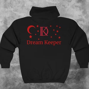 Full Zip up hoodie, black moon hoodie for men or women, celestial hoodie, new age grunge hoodie