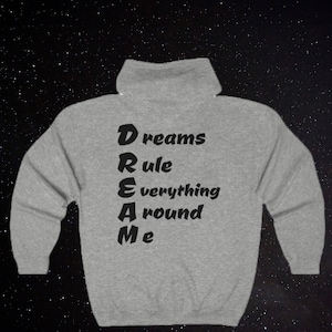 Dream back print rapper moon zip up Hoodie
