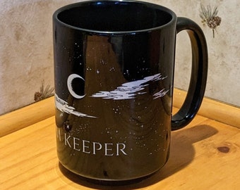 Maan mok met groot handvat, vaatwasmachinebestendig, hemelse heksenmok, goth cadeau voor haar, maan keramische mok, galactische natuur motivatie mok