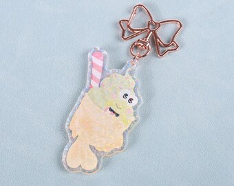 Keroppi Taiyaki Glitter Keychain