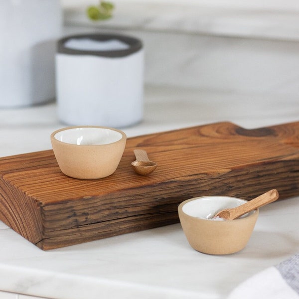 Stoneware Pinch Pot with Wooden Spoon