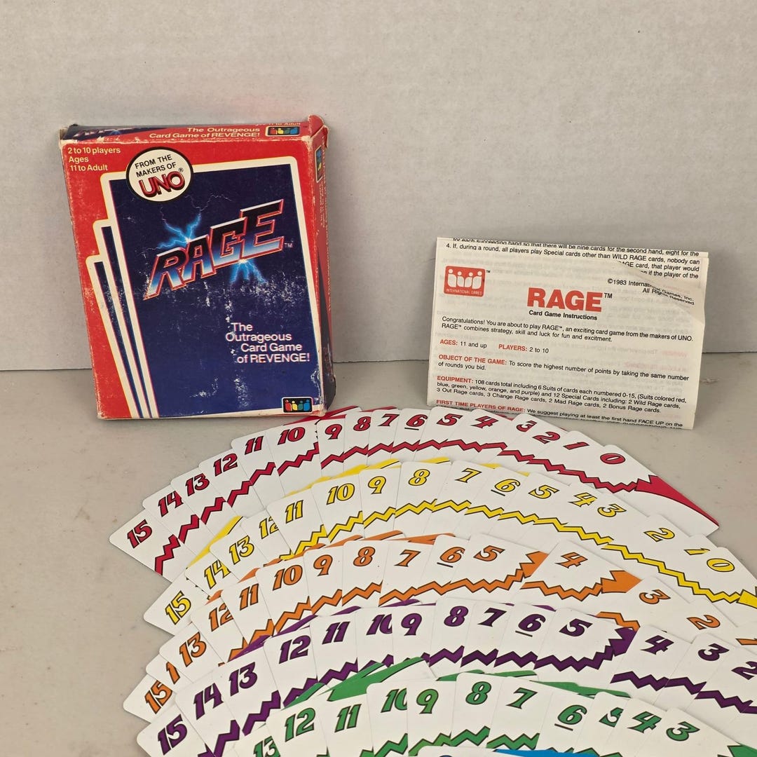 Vintage 1983 RAGE Card Game International Games Inc Makers of UNO ...