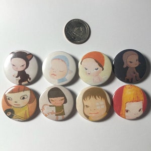 Set of 8 Yoshitomo Nara Pins