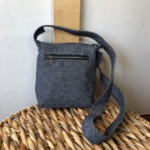 Bolso bandolera mediano, bolso de tela, bolso bandolera de lino, bolso de viaje, monedero para teléfono y cartera
